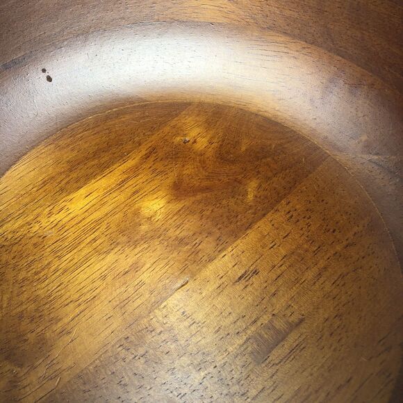 7 Piece Salad Set Cherrywood Large Wavy Salad Bowl with Servers 4 Indiv Bowls - Picture 12 of 14